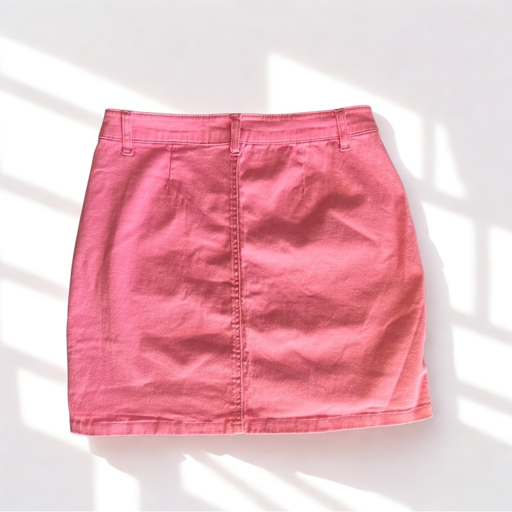 Shinestar Pink Button-Down Mini Skirt - Picture 2 of 4